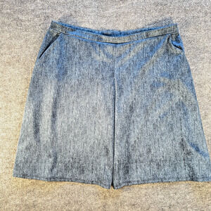 Dressbarn Faux Denim Skirt Size XL Blue Stretch Pull On Made USA Pockets